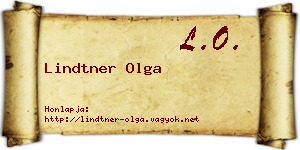 Lindtner Olga névjegykártya